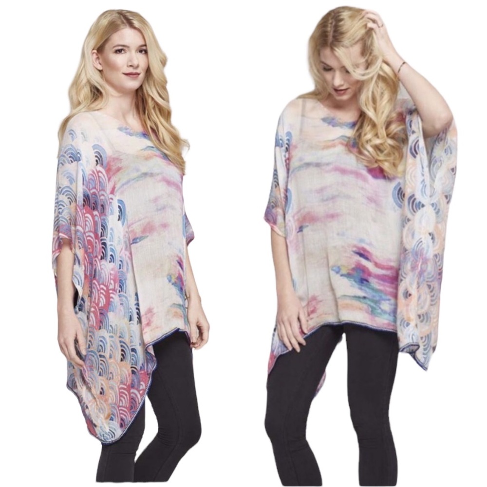 Mona-B Pandora Poncho Colorful One Size New